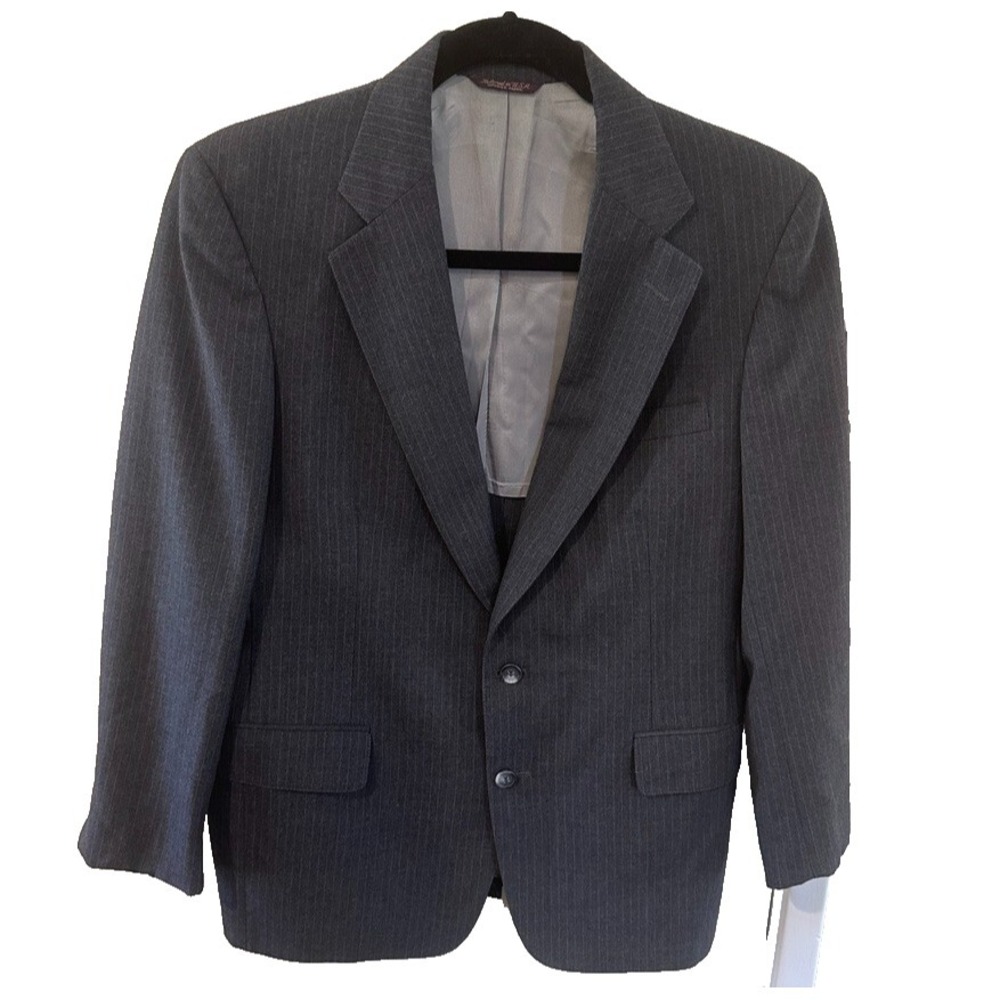 CRICKETEER 2 Piece Suit Mens 44R‎ 32X30 Charcoal Single Vented Half Lined USA